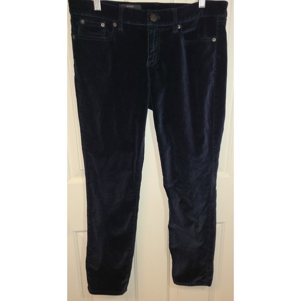 J CREW Midnight Blue SIZE‎ 29 ANKLE TOOTHPICK VELVET JEANS Super Chic